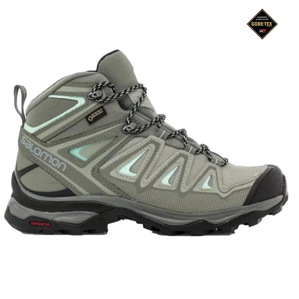 Salomon Israel X ULTRA MID 3 GTX W - Womens Hiking Boots - Grey (SCRT-23591)